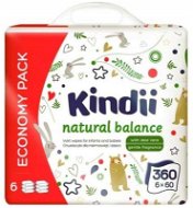 KINDII Natural Balance 6× 60 ks - Baby Wet Wipes