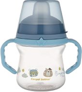 Canpol babies hrneček se silikonovým pítkem FirstCup Bonjour Paris 150 ml, modrý - Baby cup