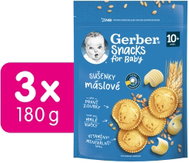 GERBER Snacks máslové sušenky 3× 180 g - Children's Cookies