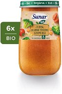 Sunar BIO příkrm zelenina, celozrnné těstoviny, olivový olej 8m+, 6× 190 g - Příkrm