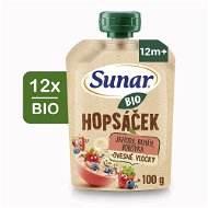 Sunar Organic fruit capsule Hopscotch strawberry, banana, blueberry and oatmeal 12×100 g - Meal Pocket