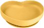 Canpol babies Szív alakú tapadókorongos szilikon tányér, sárga - Gyerek tányér