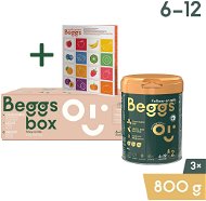 Beggs 2 pokračovacie mlieko 2,4 kg (3× 800 g), kreatívny box s darčekom - Dojčenské mlieko