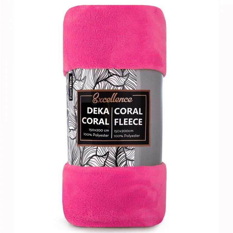 CARBOTEX Coral Fleece - fukszia, 150× 200cm