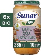 Sunar BIO příkrm batáty, červená čočka, hovězí maso 10m+, 6× 235 g - Baby Food