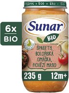 Sunar BIO příkrm špagety, boloňská omáčka, hovězí maso 12m+, 6× 235 g - Baby Food