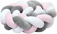Scamp Crib Mantinel Braid White/Grey/Pink - Crib Bumper