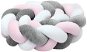 Scamp Crib Mantinel Braid White/Grey/Pink - Crib Bumper