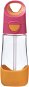 Children's Water Bottle B. Box Drinking bottle with straw 450 ml - pink/orange - Láhev na pití pro děti