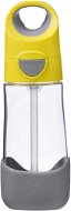 B.Box Fľaša na nápoj so slamkou 450 ml – žltá/sivá - Detská fľaša na pitie
