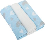 Bomimi Premium Cotton Diapers 80×70 Heart-Blue 3 pcs - Cloth Nappies