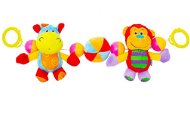 BABY MIX Baby Plush Stroller Rattle Hippo and Monkey - Baby Rattle