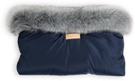 Carefree armband with navy fur - Stroller Hand Muff