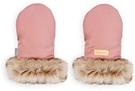 Pushchair Gloves Carefree gloves with fur pink powder - Rukavice na kočárek
