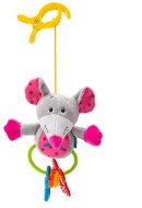 BABY MIX detská plyšová hračka s hrkálkou myš - Hrkálka