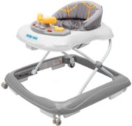 BABY MIX baby walker with steering wheel and silicone wheels grey - Baby Walker