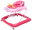 BABY MIX Baby Walker with Steering Wheel and Silicone Wheels, Pink
