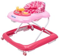 BABY MIX Baby Walker with Steering Wheel and Silicone Wheels, Pink - Baby Walker
