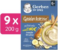 GERBER mliečna kaša pšenično-ovsená banán a hruška 9× 200 g - Mliečna kaša