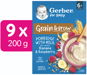 GERBER mléčná kaše pšenično-ovesná banán a malina 9× 200 g - Milk Porridge