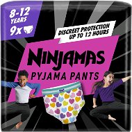 PAMPERS Ninjamas Pyjama Pants Srdiečka 8 – 12 rokov (9 ks) - Plienkové nohavičky