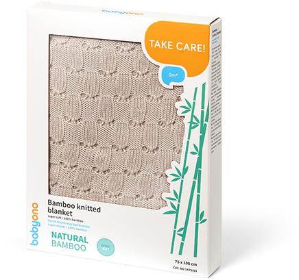 BabyOno bambusz kötött takaró 75 × 100 cm, bézs