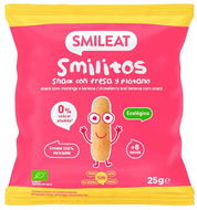 SMILEAT Bio kukuřičné křupky banán a jahoda s extra panenským olivovým olejem a vitaminem B1m 25 g - Křupky pro děti