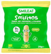 SMILEAT Organic corn crisps banana and apple with extra virgin olive oil and vitamin B1 25 g - Crisps for Kids