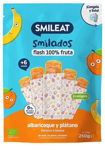 SMILEAT Organic 100% fruit ice cream for freezing apricot and banana 5 pcs 250 g - Baby Food - Main image
