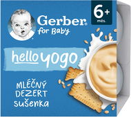 GERBER Hello Yogo mléčný dezert se sušenkami 4× 100 g - Příkrm