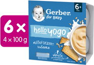 GERBER Hello Yogo mléčný dezert se sušenkami 6× (4× 100 g) - Příkrm