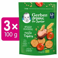 GERBER Organic krekry s rajčaty 3× 100 g - Crisps for Kids
