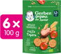GERBER Organic krekry s rajčaty 6× 100 g - Křupky pro děti