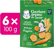 GERBER Organic krekry s mrkví  6× 100 g - Křupky pro děti