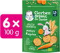 GERBER Organic krekry s mrkví  6× 100 g - Křupky pro děti