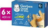 GERBER Cereal mlíčko s kaší sušenkové Na dobrou noc 6× (2 × 200 ml) - Tekutý příkrm