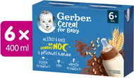 GERBER Cereal mlíčko s kaší s příchutí kakaa 6× (2× 200 ml) - Tekutý příkrm