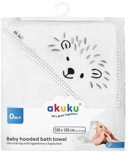 AKUKU Hedgehog 100 × 100 cm - Children's Bath Towel - Main image