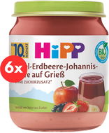 HiPP BIO Krupička s jablky, jahodami a černým rybízem 6× 200 g - Příkrm