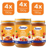 Sunar masozeleninový příkrm mix příchutí 8M+, 12× 190 g - Příkrm