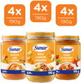 Sunar masozeleninový příkrm mix příchutí 6M+, 12× 190 g