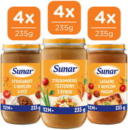 Sunar masozeleninový příkrm mix příchutí 12M+, 12× 235 g - Příkrm