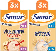 Sunar mix karton cereálních kaší 6× 210 g - Mléčná kaše