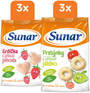 Sunar dětský mix jahodové a jablečné křupky 6× 50 g - Křupky pro děti