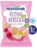 HAMÁNEK Rice wheels raspberry & banana 8 × 35 g - Crisps for Kids