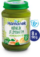 HAMÁNEK Rabbit with spinach and potato puree 8 × 190 g - Baby Food