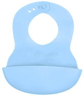 BabyOno Soft plastic bib with pocket BPA-free blue 6 m+ - Bib