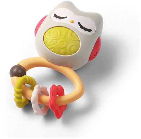 BabyOno rágóka csörgővel Owl 3 m+
