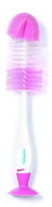 BabyOno 2in1 bottle and pacifier cleaning brush with suction cup pink - Brush for Cleaning Feeding Bottles