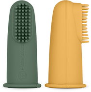 PETITE&MARS Finger brush Ochre&Green 0 m+, 2 pcs - Toothbrush